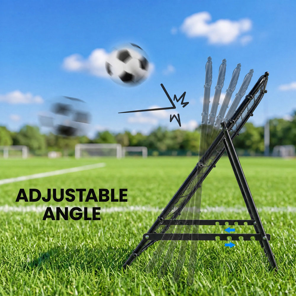 HOMCOM Adjustable Football Rebounder Net Training Aid Black Image 7