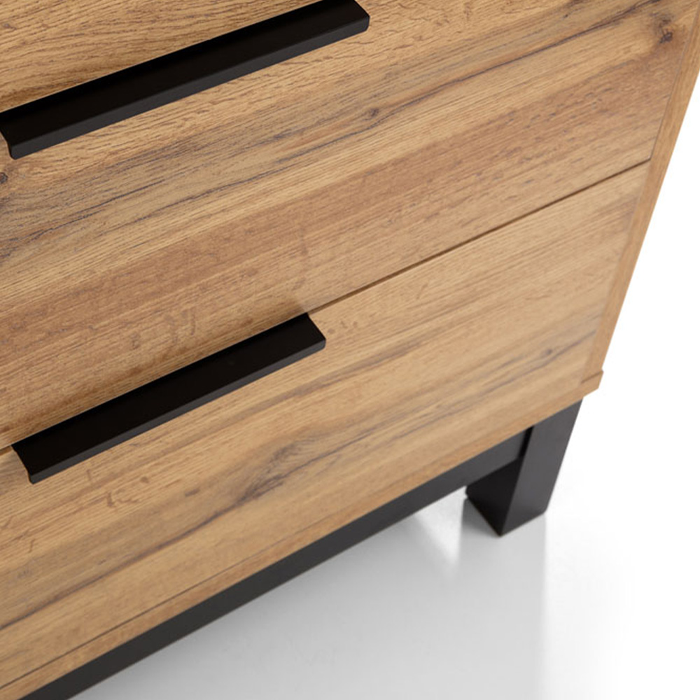 Julian Bowen Bali 6 Drawer Modern Oak Effect Wide Chest of Drawers Image 6