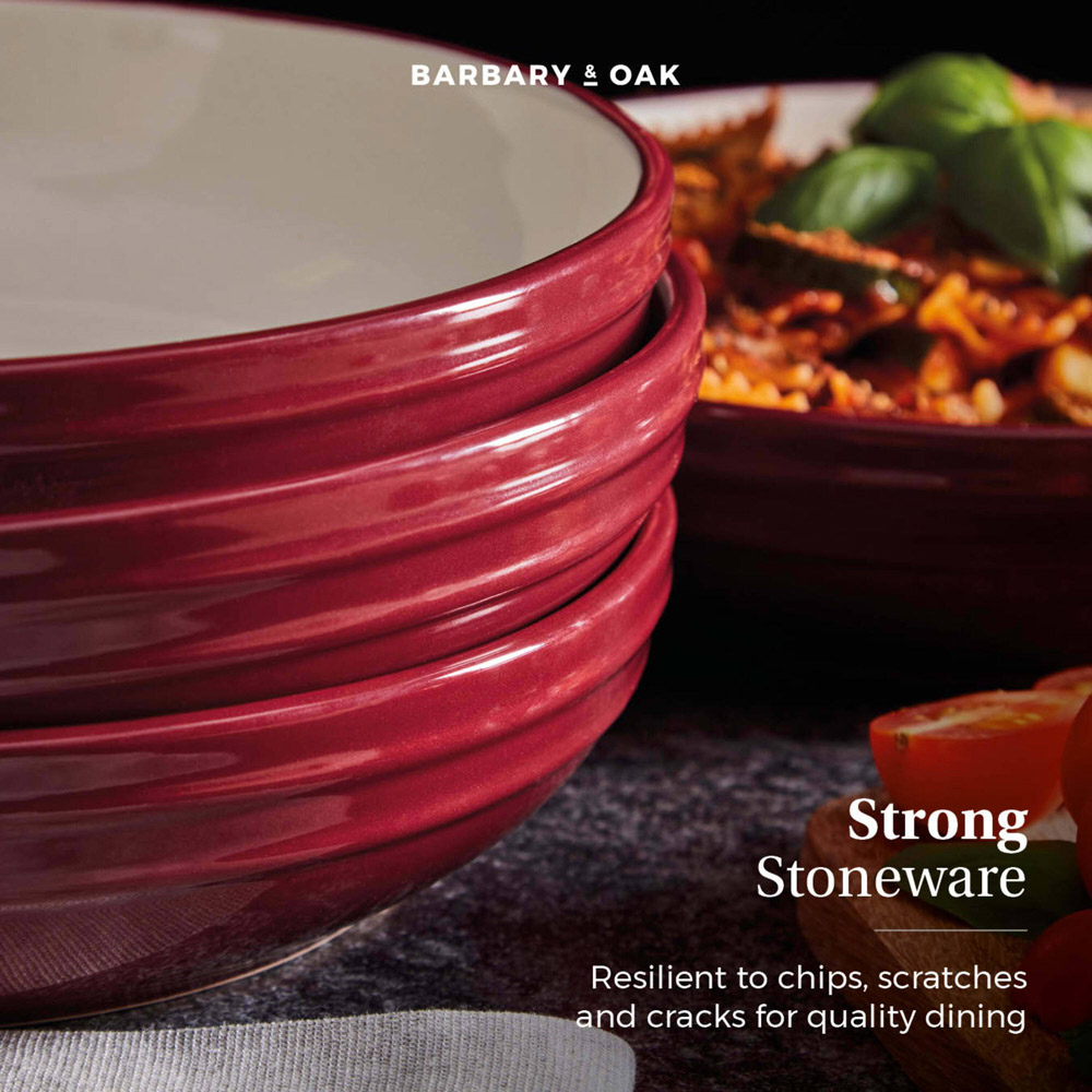 Barbary and Oak Set of 4 Bordeaux Red Pasta Bowls Image 4