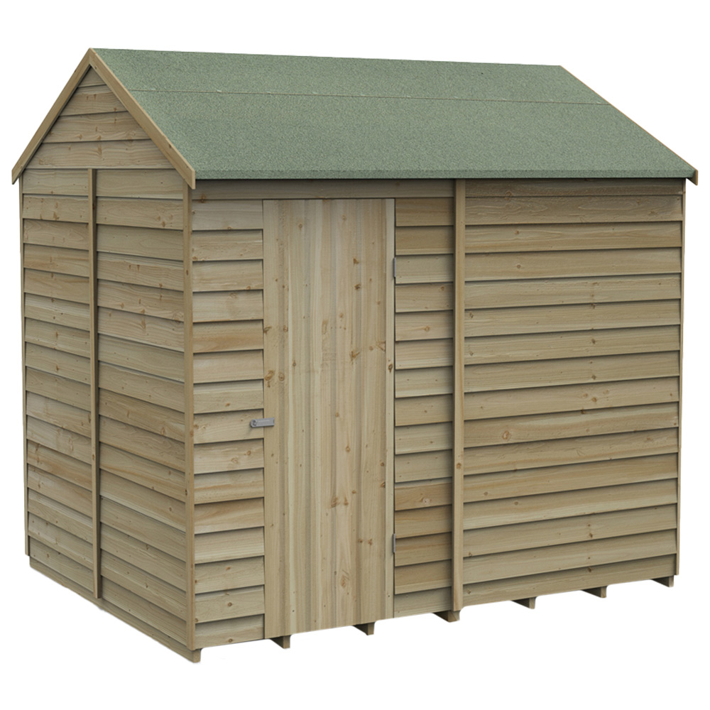 Forest Garden 8 x 6ft Pressure Treated Overlap Reverse Apex Shed Image 1
