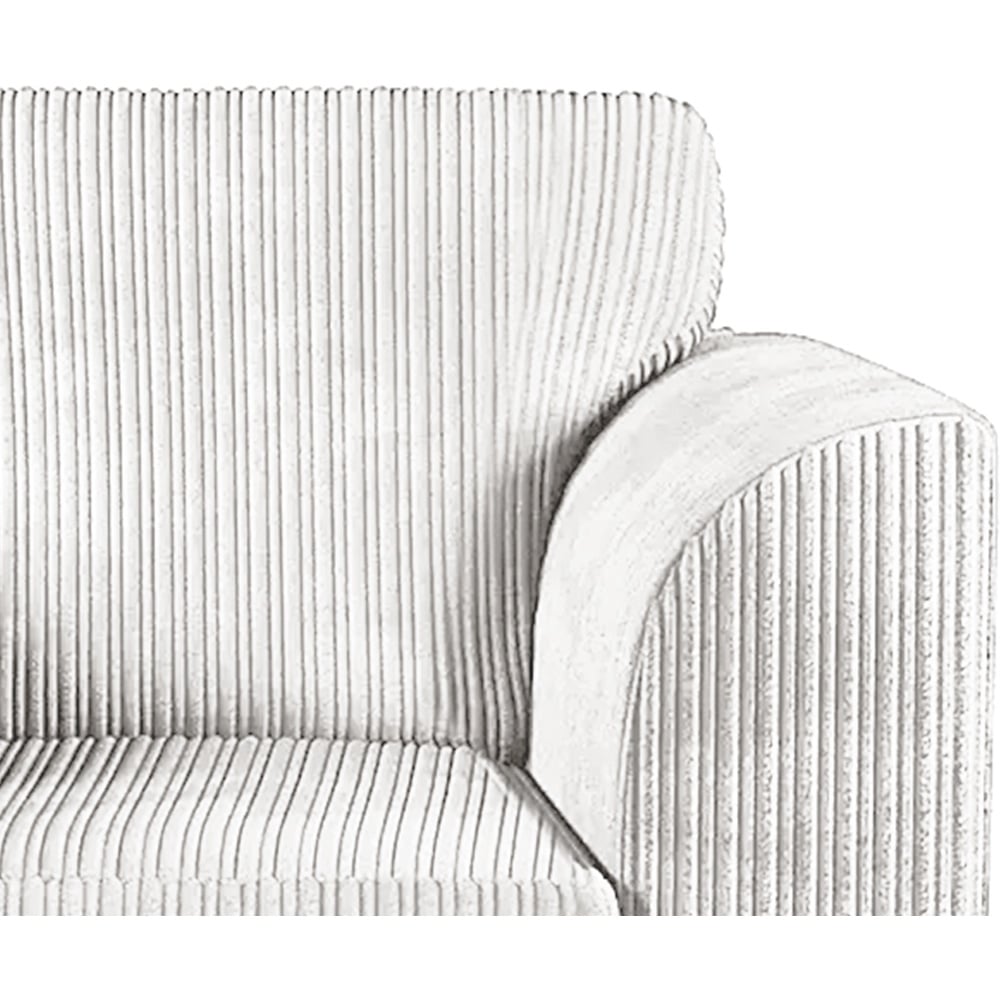 Luxor Single Seater Silver Jumbo Cord Armchair Image 3