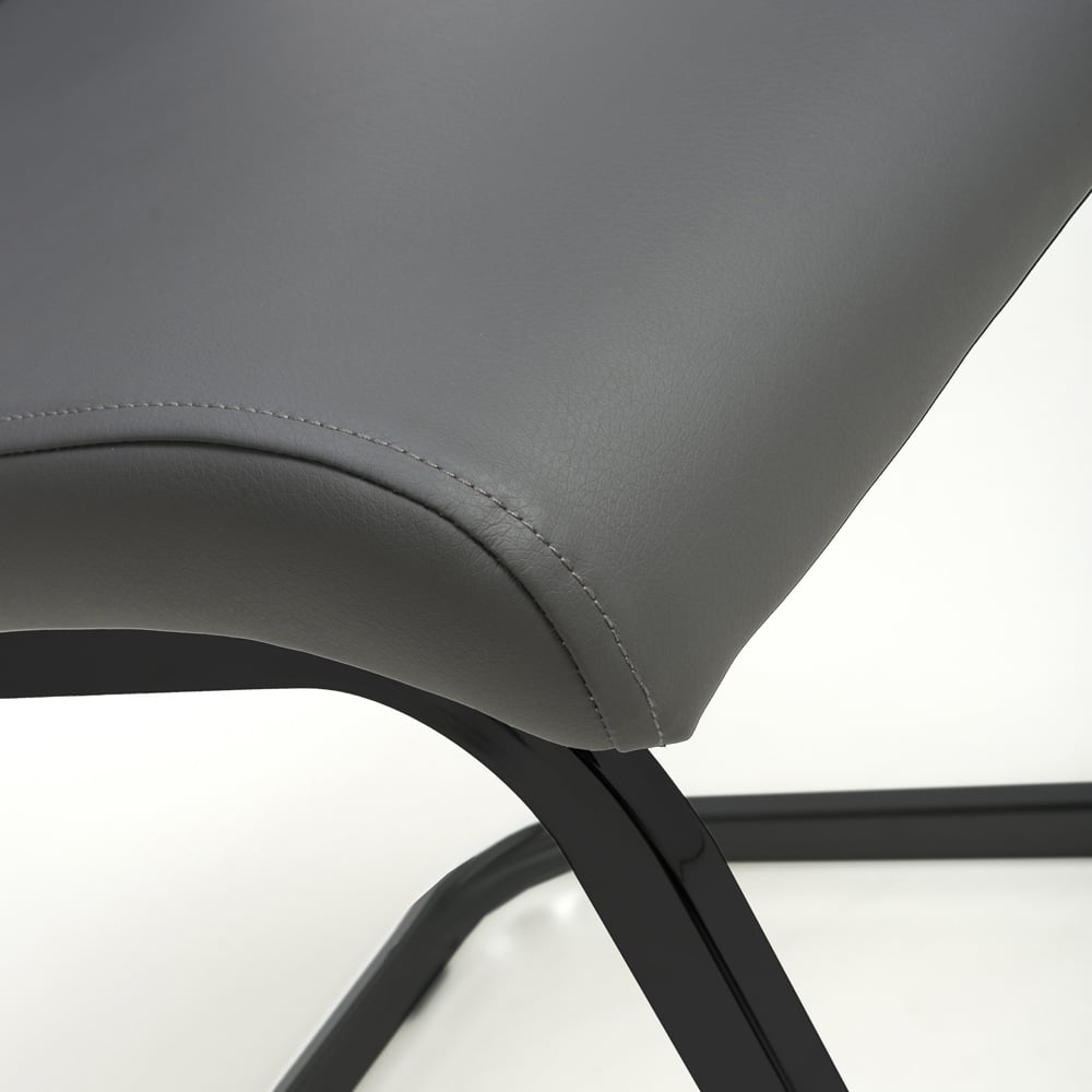Cordoba Set of 4 Grey Leather Effect Dining Chairs Image 6