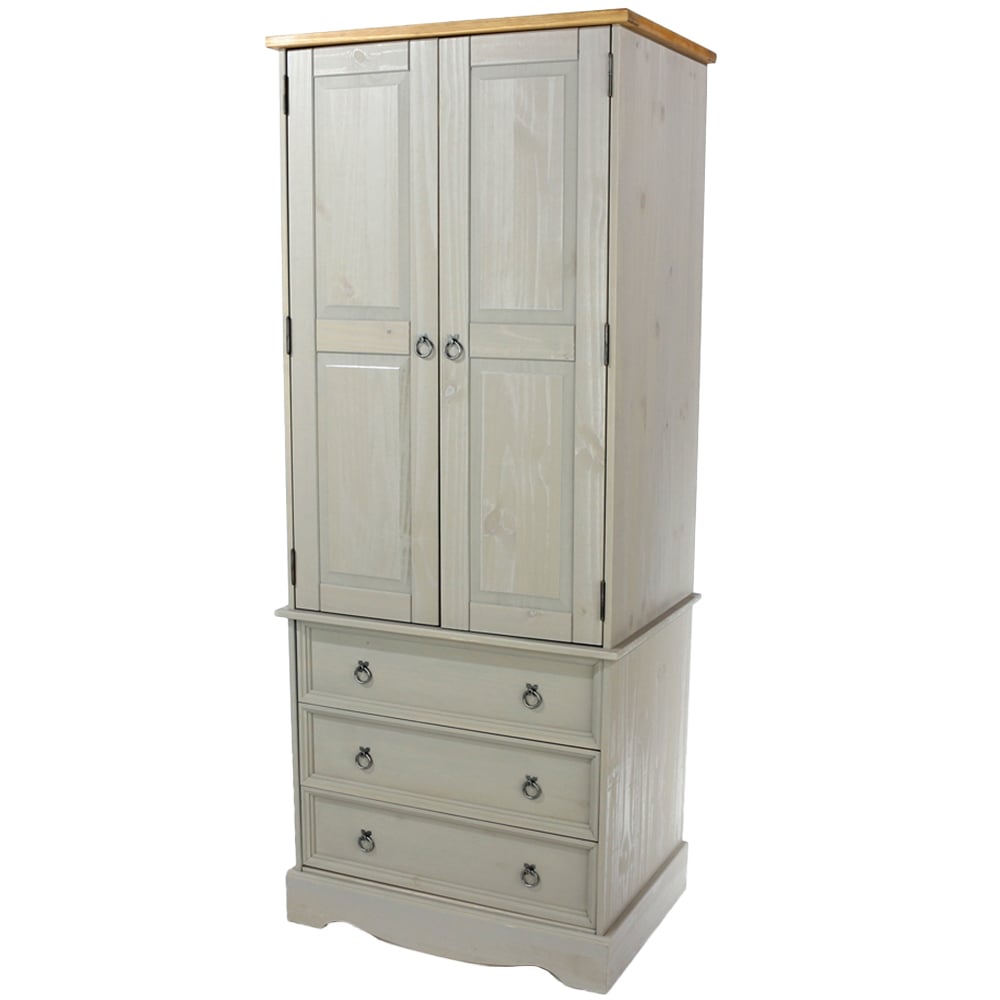 Core Products Corona 2 Door 3 Drawer Grey Wardrobe Image 4