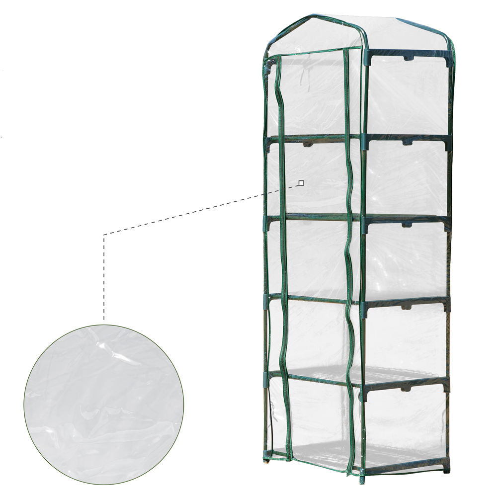 Outsunny 5 Tier PVC 2.3 x 1.6ft Mini Greenhouse Image 6