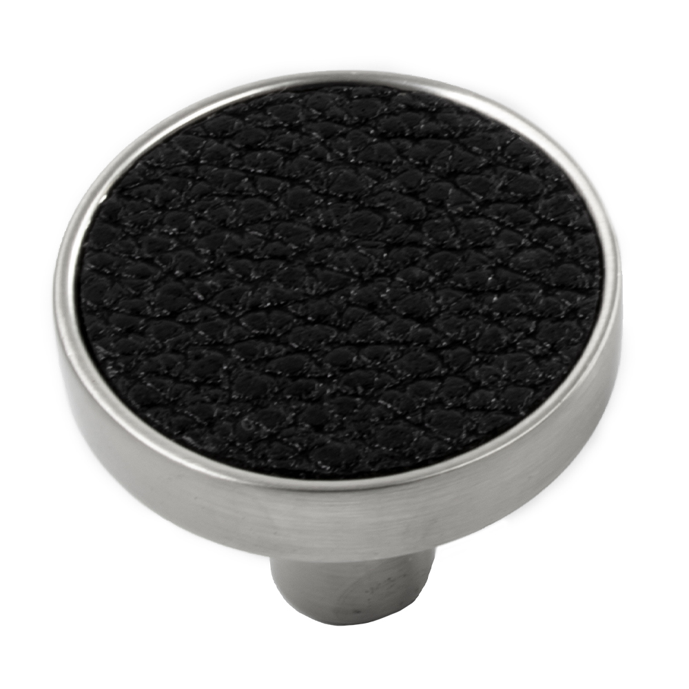 Wilko Global Leather Knob Black Chrome 4 Pack Image 2