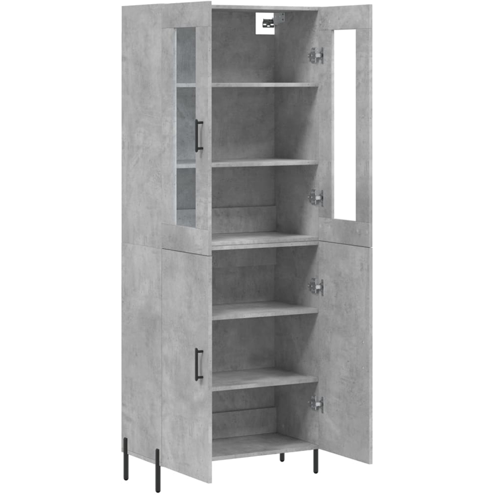 vidaXL 4 Door Concrete Grey Highboard Image 4