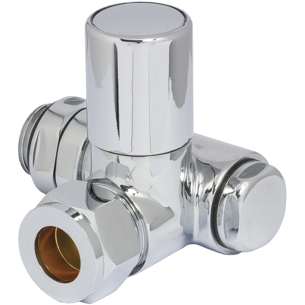 Towelrads Chrome Corner Lockshield and Duel Fuel Set 15mm x 1/2inch Image 2