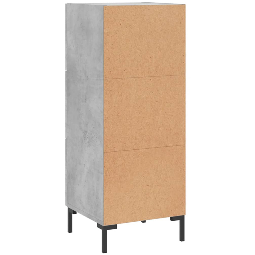 vidaXL 3 Drawer Concrete Grey Wooden Sideboard Image 8