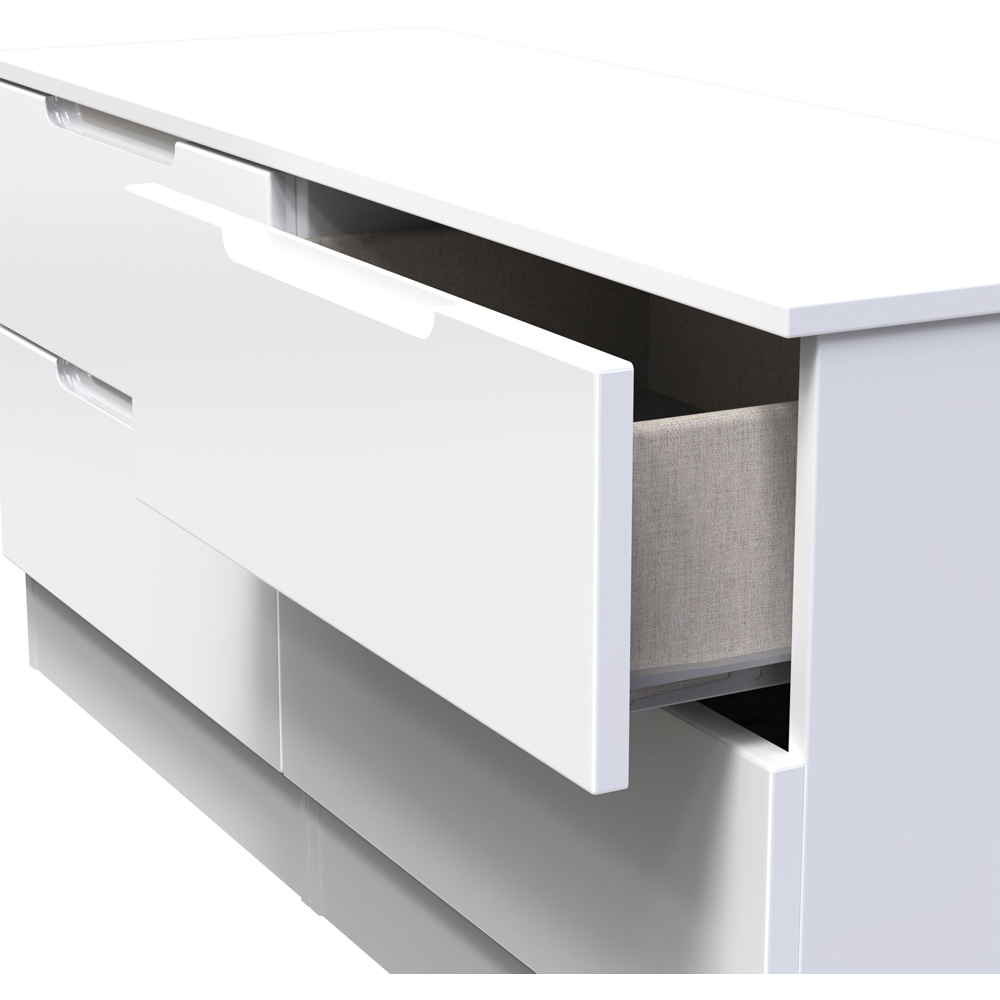 Crowndale Milan 4 Drawer White Gloss and White Bed Box Ready Assembled Image 6