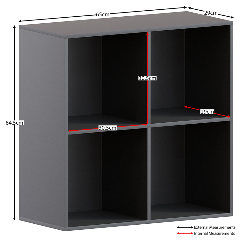 Vida Durham 2 x 2 Black Cube Storage Unit Image 6
