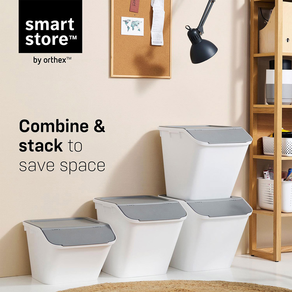 SmartStore Collect Stack-It Large Recycling Bin with Lid 51L 3 Pack Image 3