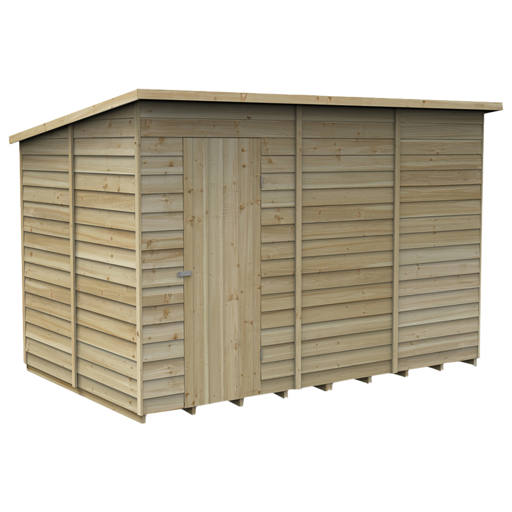 Forest Garden 10 x 6ft Pressure Treated Overlap Pent Shed Image 1
