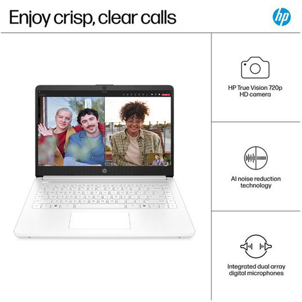 HP Intel N150 14 inch 4GB Ram 128GB UFS Storage Laptop White with Windows 11 and Office 365 Image 4