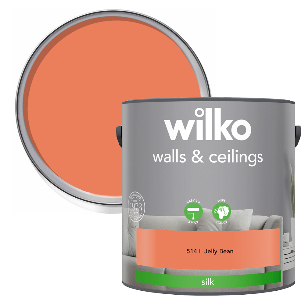 Wilko Walls & Ceilings Jelly Bean Silk Emulsion Paint 2.5L Image 1