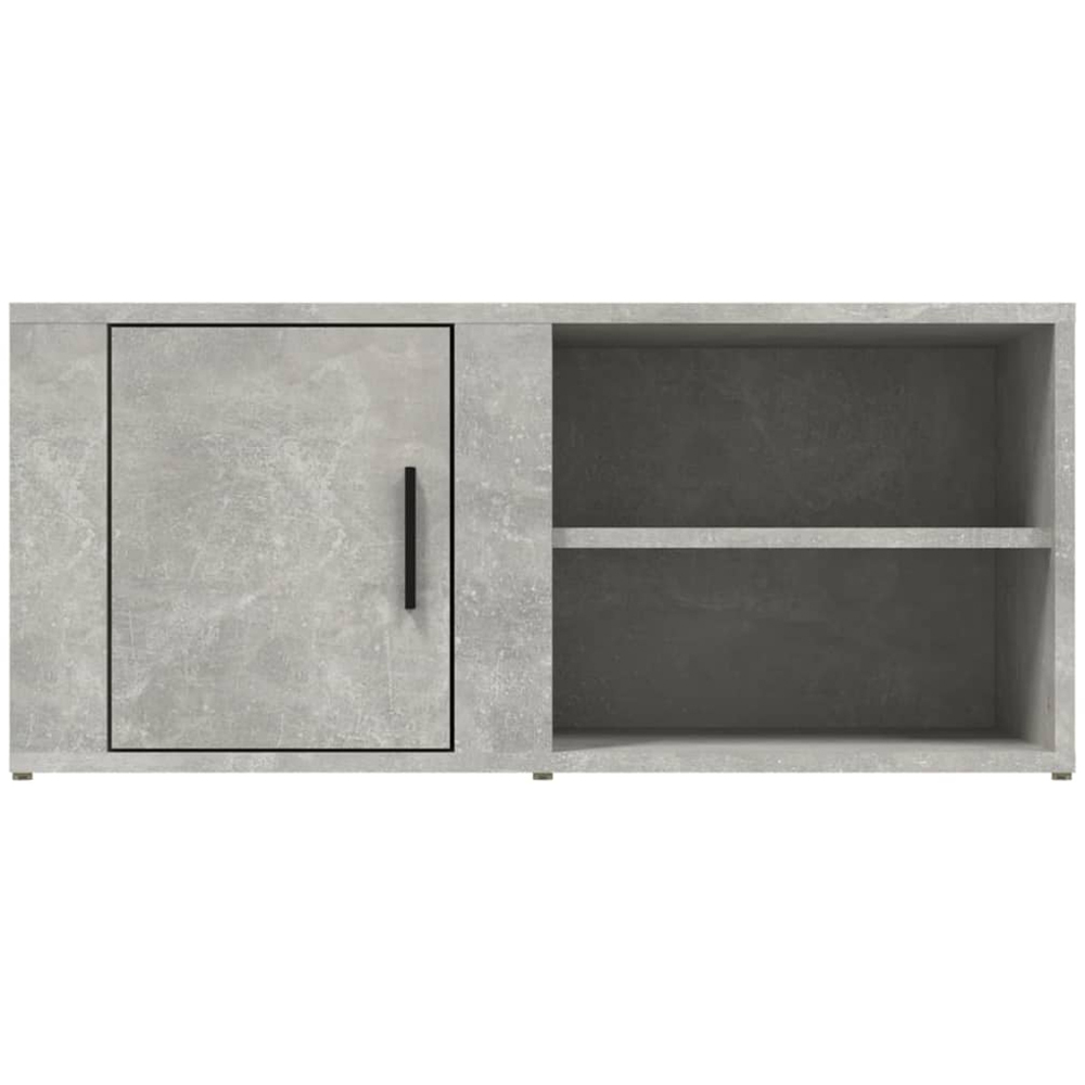 vidaXL Single Door 2 Shelf Concrete Grey TV Cabinet Set of 2 Image 4