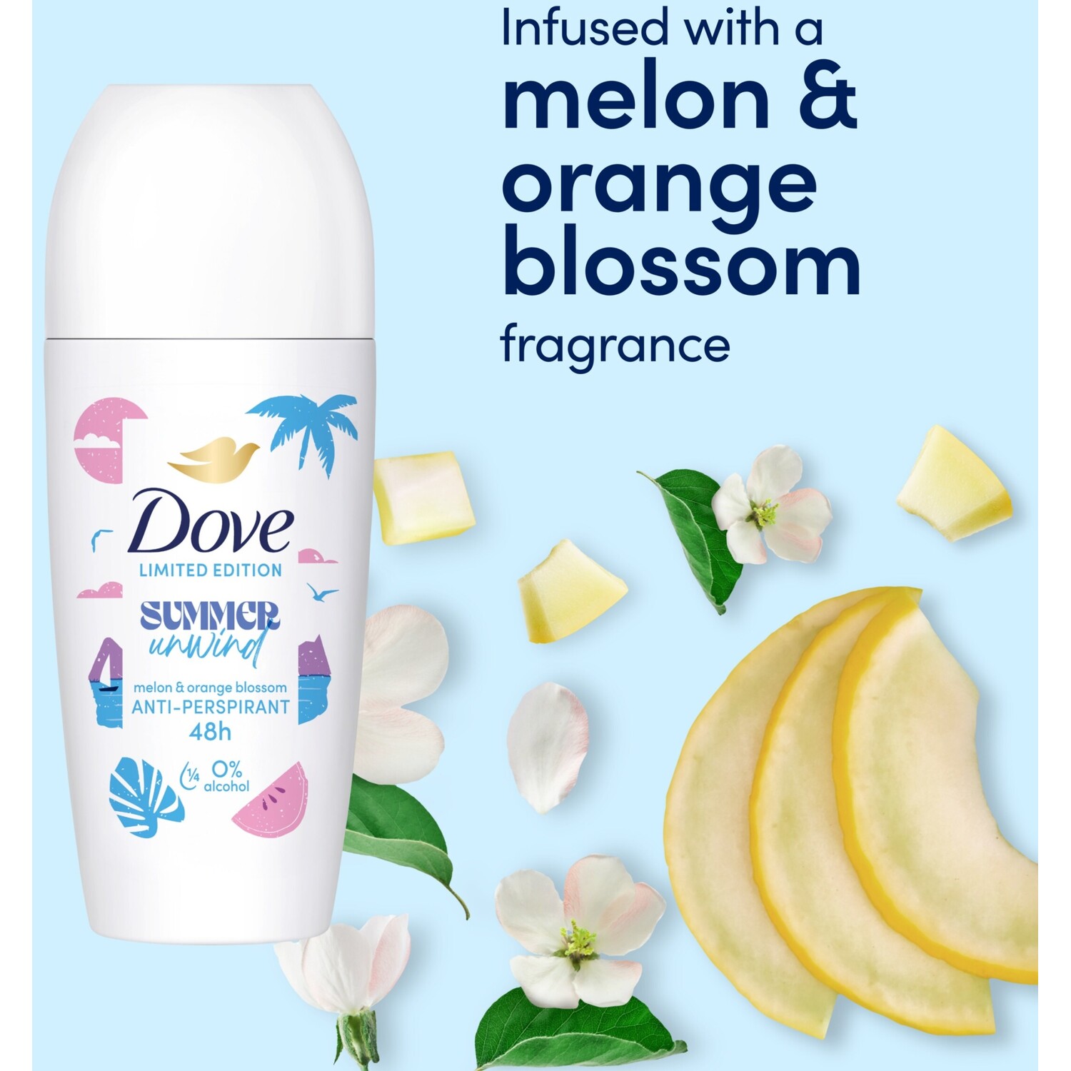 Dove Women Summer Unwind Anti Perspirant Roll On 50ml Image 5