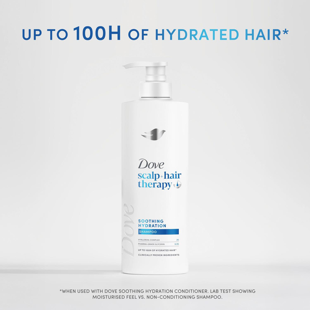 Dove Scalp+Hair Therapy Soothing Hydration Hyaluronic Acid Shampoo 400ml 6 Pack Image 6
