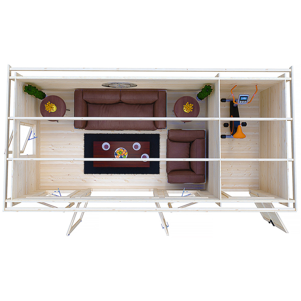 Shire Elm 8 x 17ft Contemporary Style Dual-Purpose Pent Log Cabin with Integral Storage Image 5