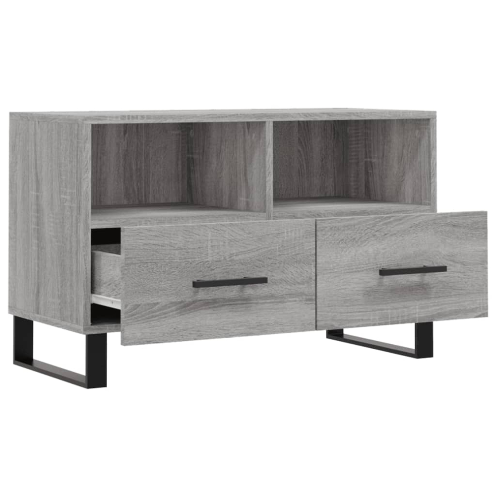 vidaXL 2 Drawer 2 Shelf Grey TV Cabinet Image 4