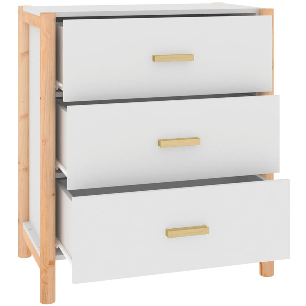 vidaXL 3 Drawer White Sideboard Image 6