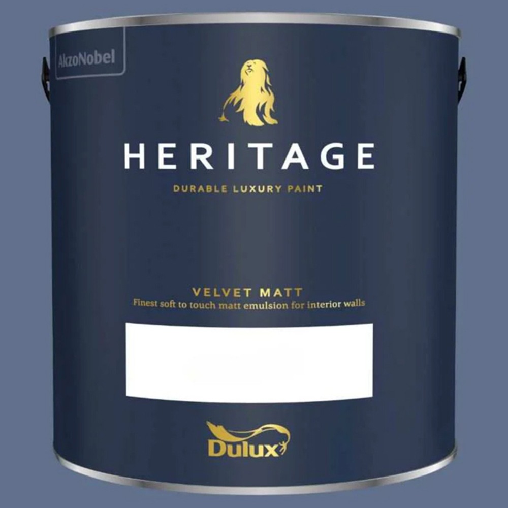Dulux Heritage Walls and Ceilings DH Indigo Velvet Matt Emulsion Paint 2.5L Image 2