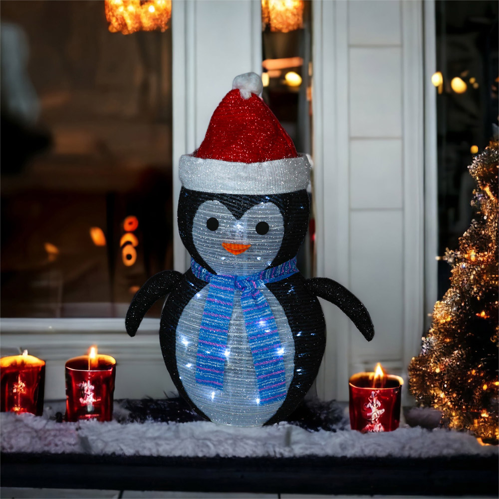 St Helens LED Multicolour Light Up Penguin 70cm Image 1