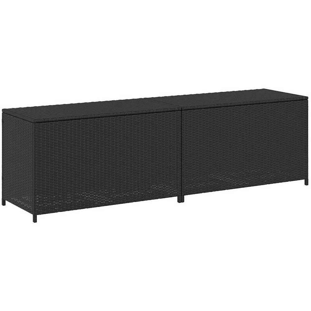 Walplus 200 x 50 x 60cm Black Poly Rattan Garden Storage Box Image 3