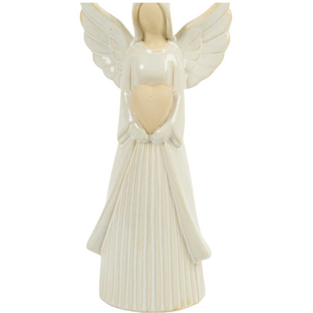 Angel Holding Heart Ornament White Image 3