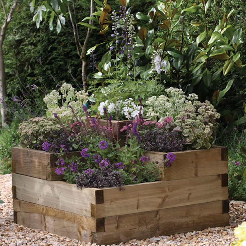 Forest Garden Timber Outdoor Caledonian 3 Tier Raised Bed Image 2