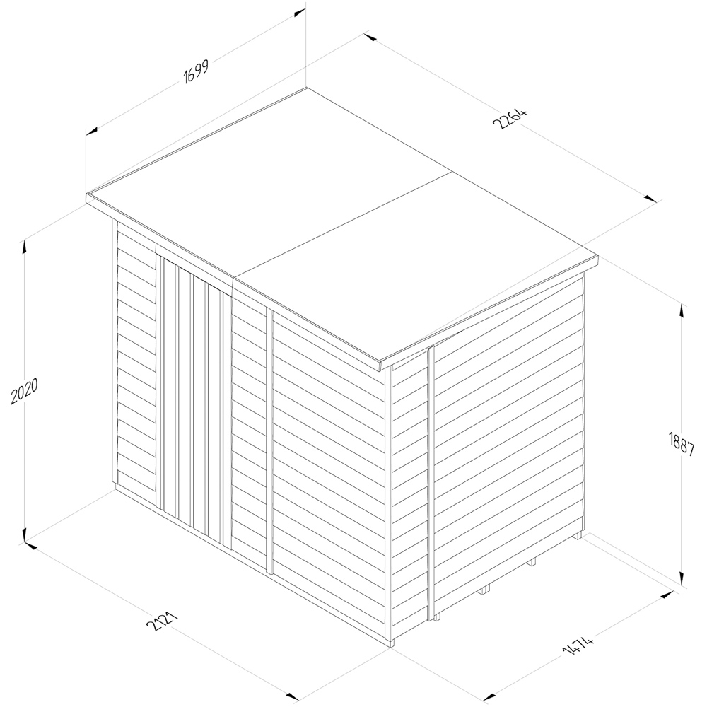 Forest Garden 4LIFE 7 x 5ft Single Door Pent Shed Image 9