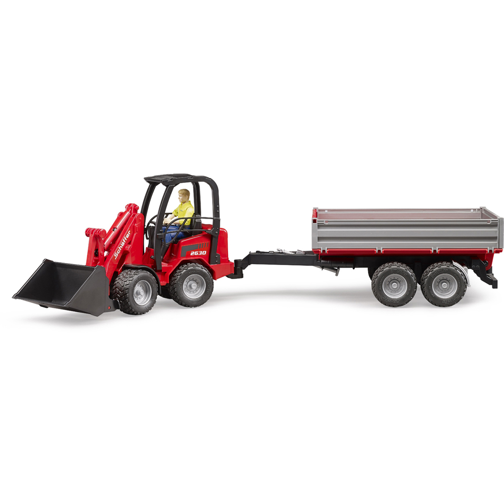 Bruder Kids Schaffer 2630 Compact Loader Playset Model with Driver Figure and Accessories Image 7