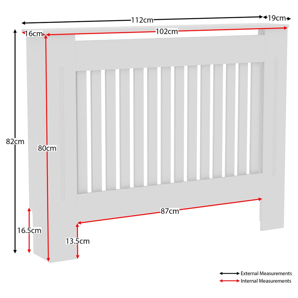 Vida Designs Chelsea White Radiator Cover Medium Image 8