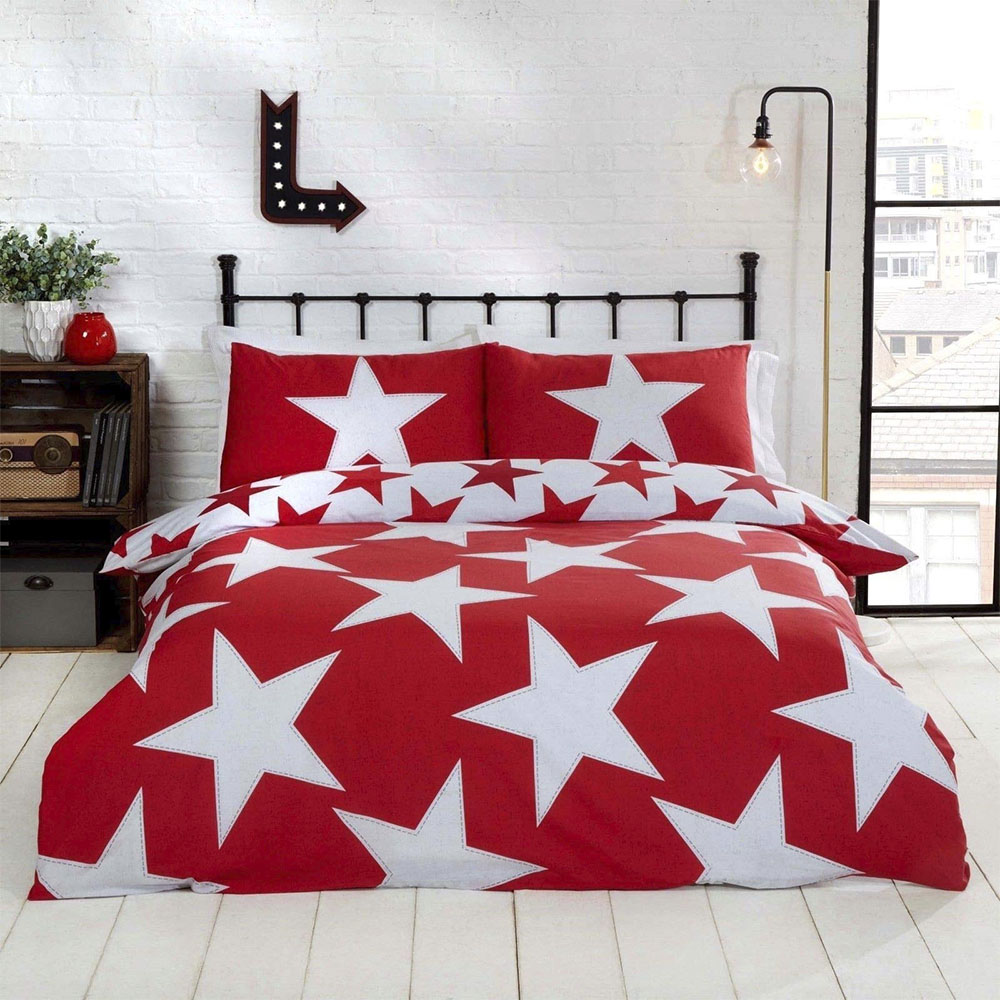 Rapport Home Double Red All Stars Duvet Set Image 1
