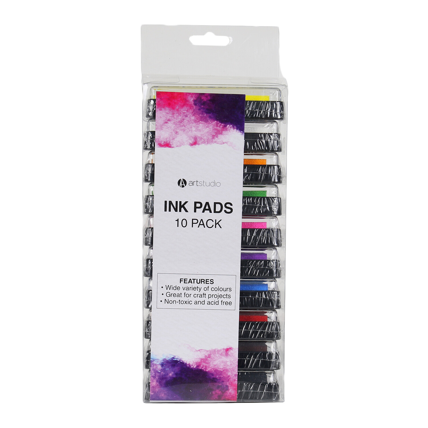 Art Studio Coloured Ink Pads 10 Pack Image 1