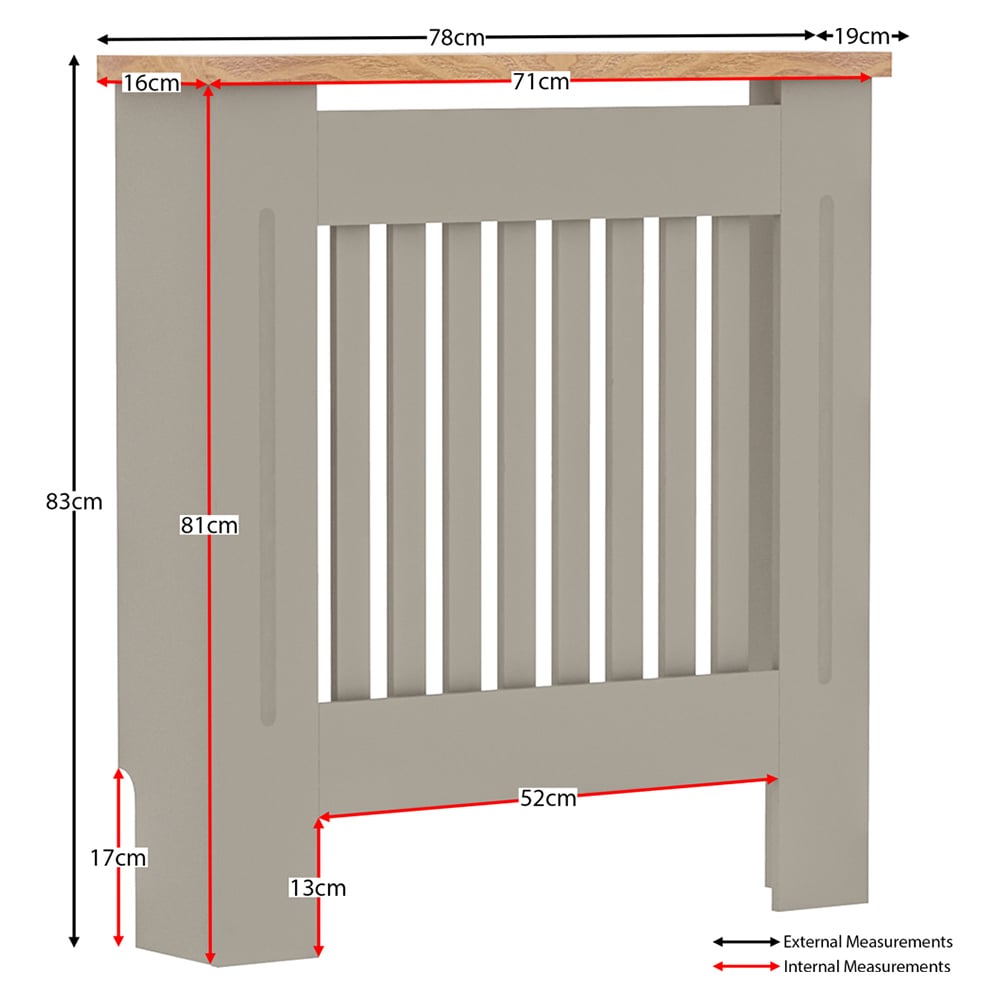 Vida Designs Arlington Grey Small Radiator Cover Image 8