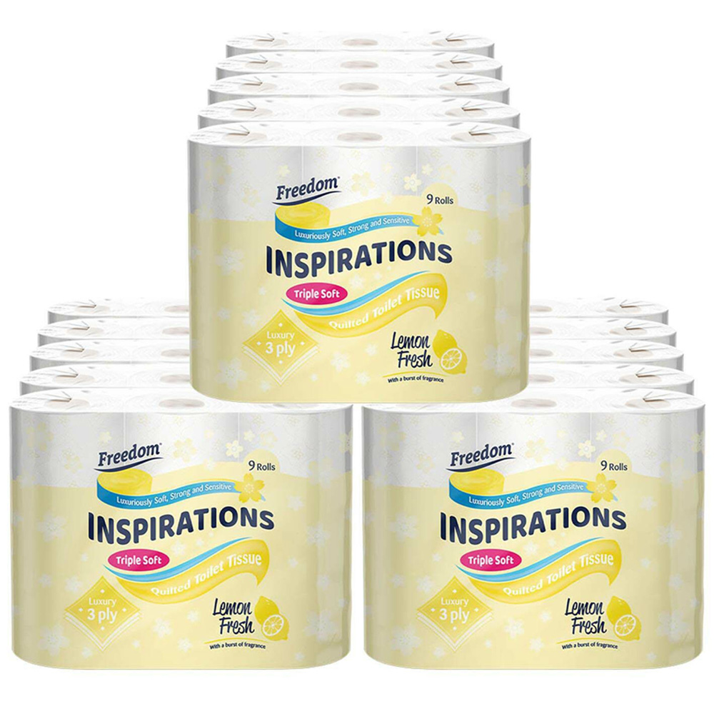 Freedom Inspirations Quilted Lemon Toilet Paper 135 Rolls 3 Ply Image 1