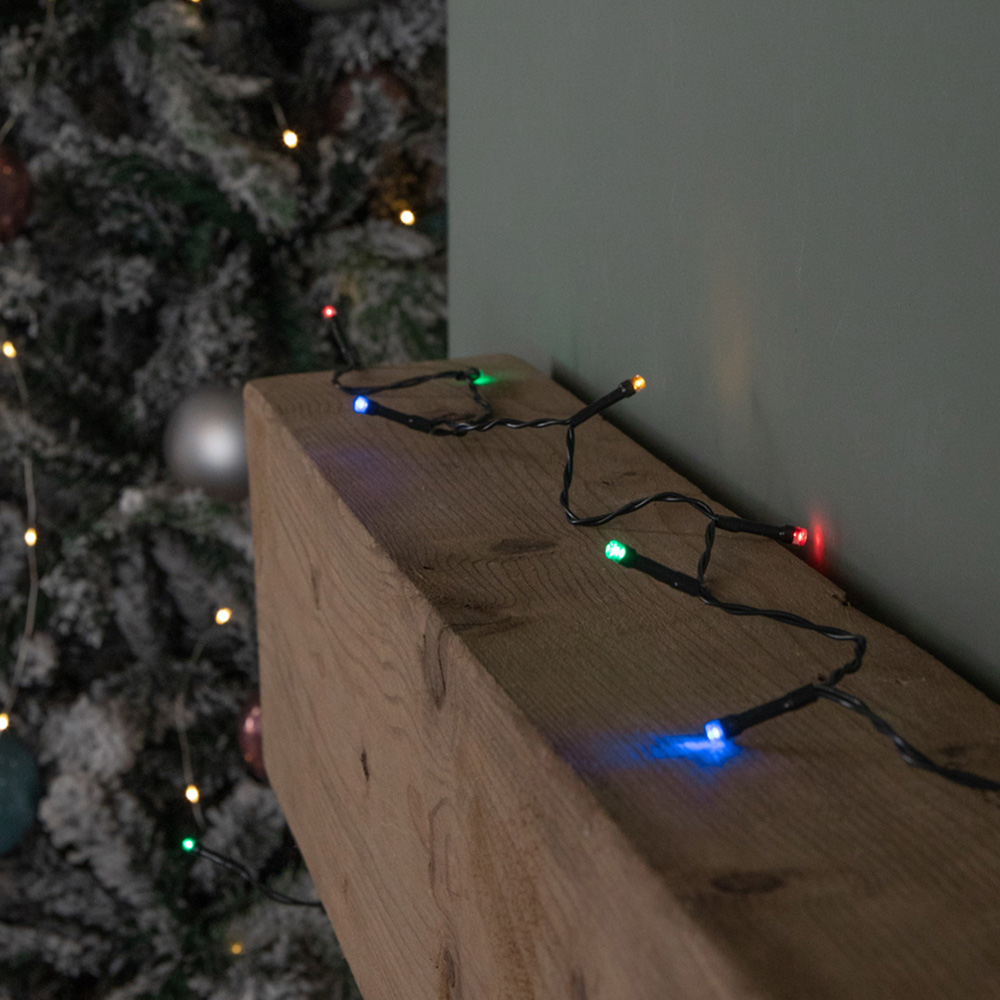 Samuel Alexander 24 Multicoloured LED Multi-Action Battery Operated Christmas String Light 2.3m Image 1