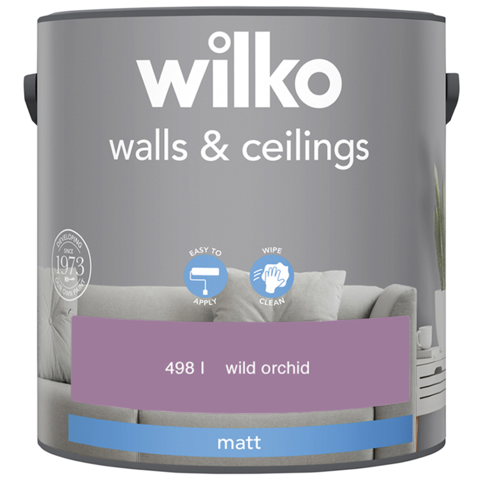 Wilko Walls & Ceilings Wild Orchid Matt Emulsion Paint 2.5L Image 2