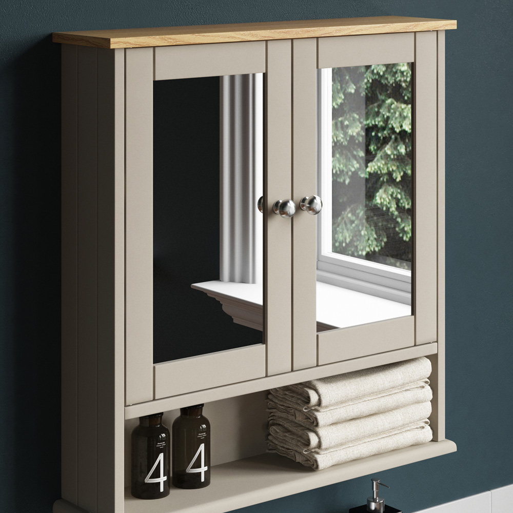 Bath Vida Priano Grey 2 Door Mirror Bathroom Cabinet Image 4