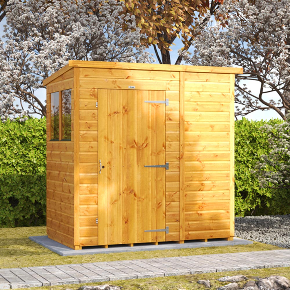 Power Sheds 6 x 4ft Pent Wooden Shed with Window Image 2