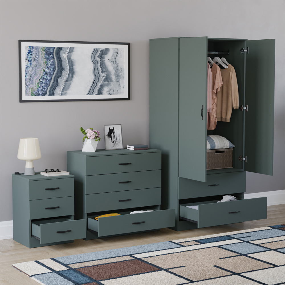 VIDA DESIGNS Riano Green 3 Piece Bedroom Furniture Set Image 5
