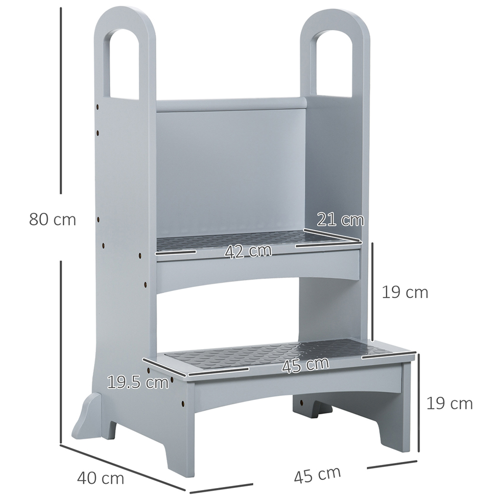 Playful Haven Grey Kids Step Stool Image 7