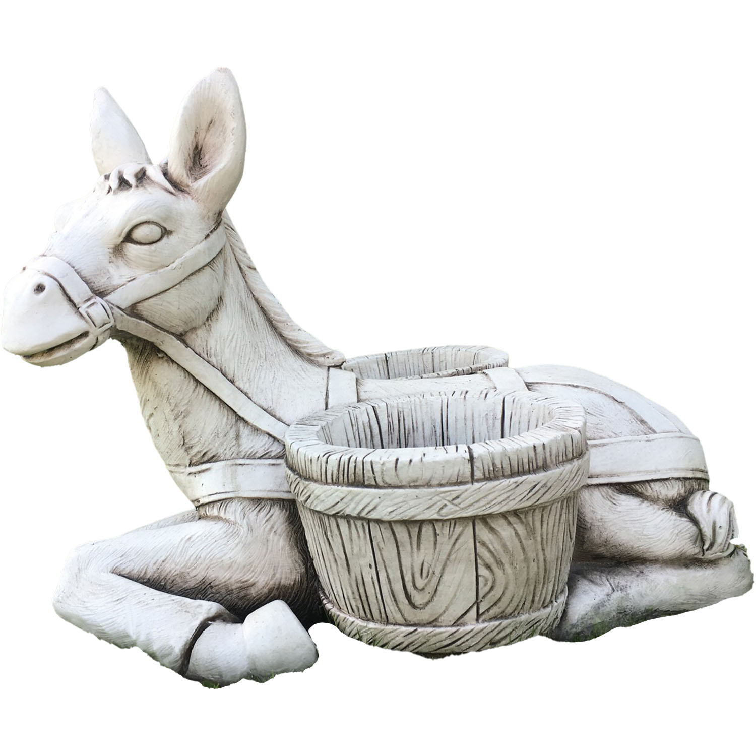 Sitting Donkey Bucket Planters - Stone Image 1