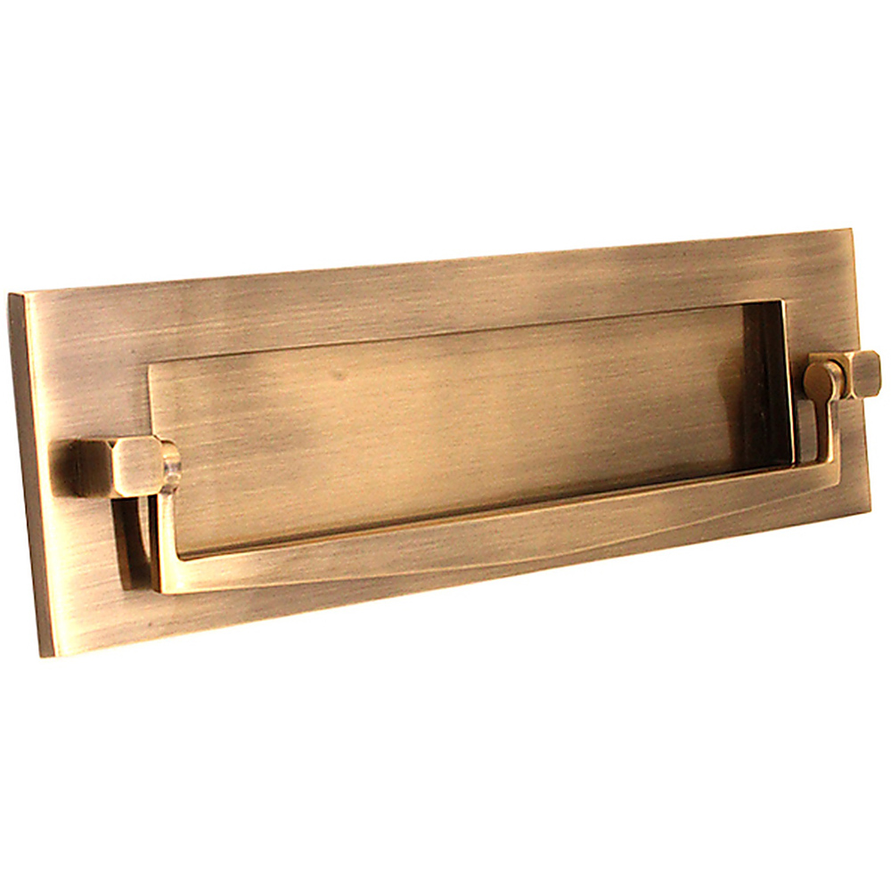 Spira Brass Regency Victorian Antique Brass Postal Knocker Letter Plate 250mm Image 1