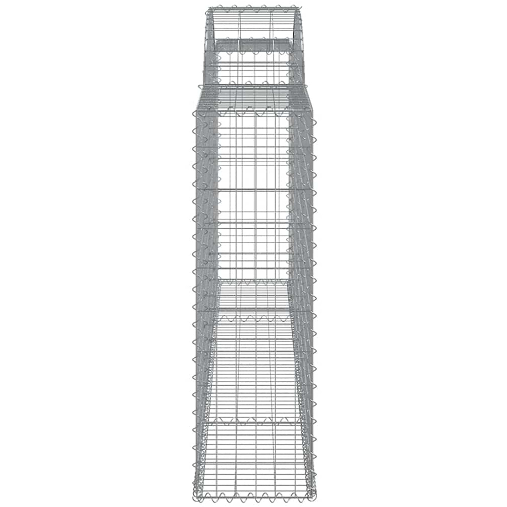 vidaXL Silver Galvanised Iron Arched Gabion Basket 300 x 30 x 100/120cm 8 Pack Image 3