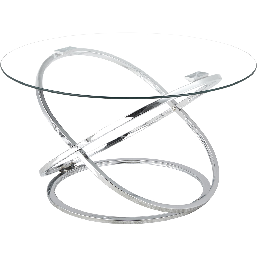 Comfy Living Silver Tempered Glass Coffee Table Image 2