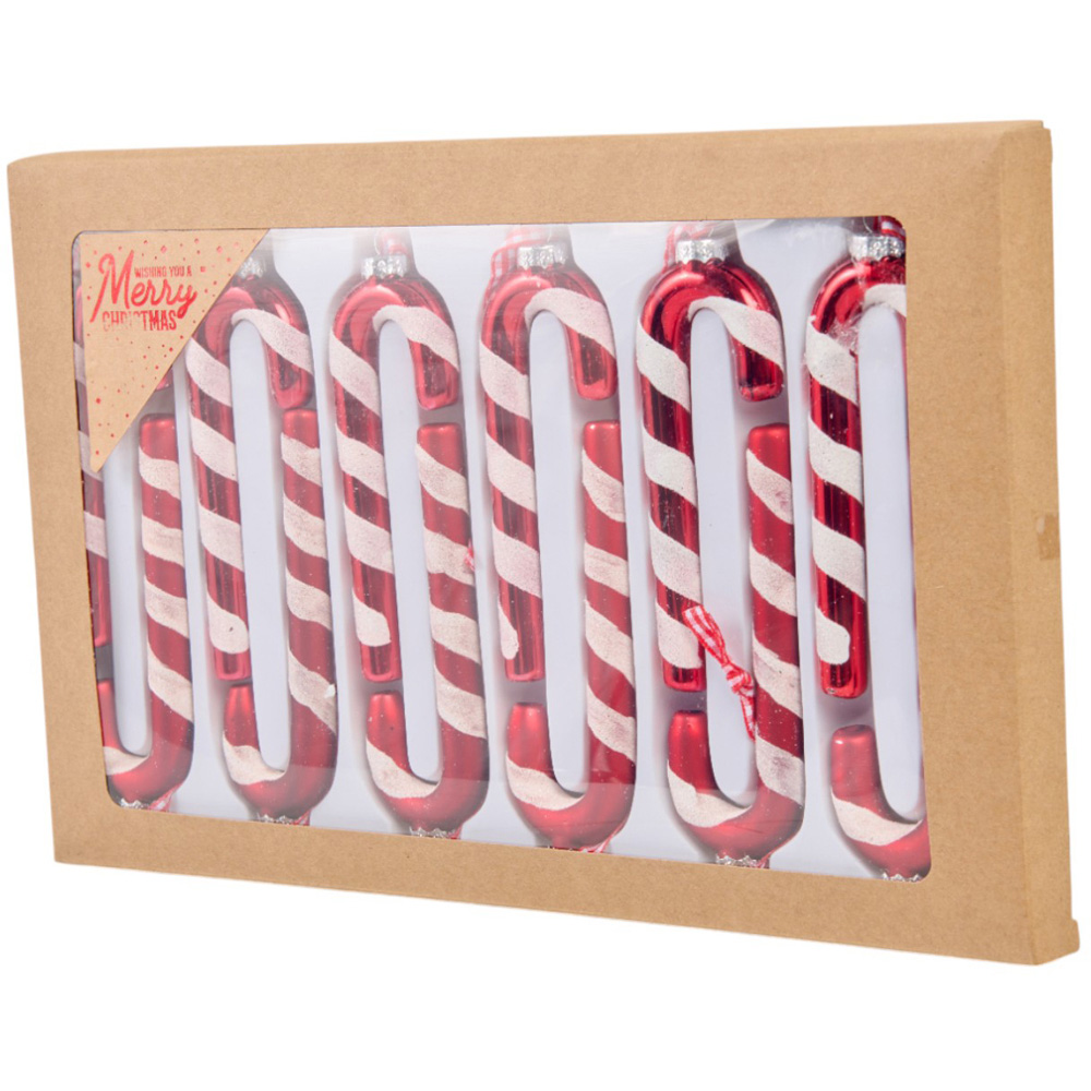 Candy Cane Lane Hanging Glass Candy Canes 10 Pack Image 2