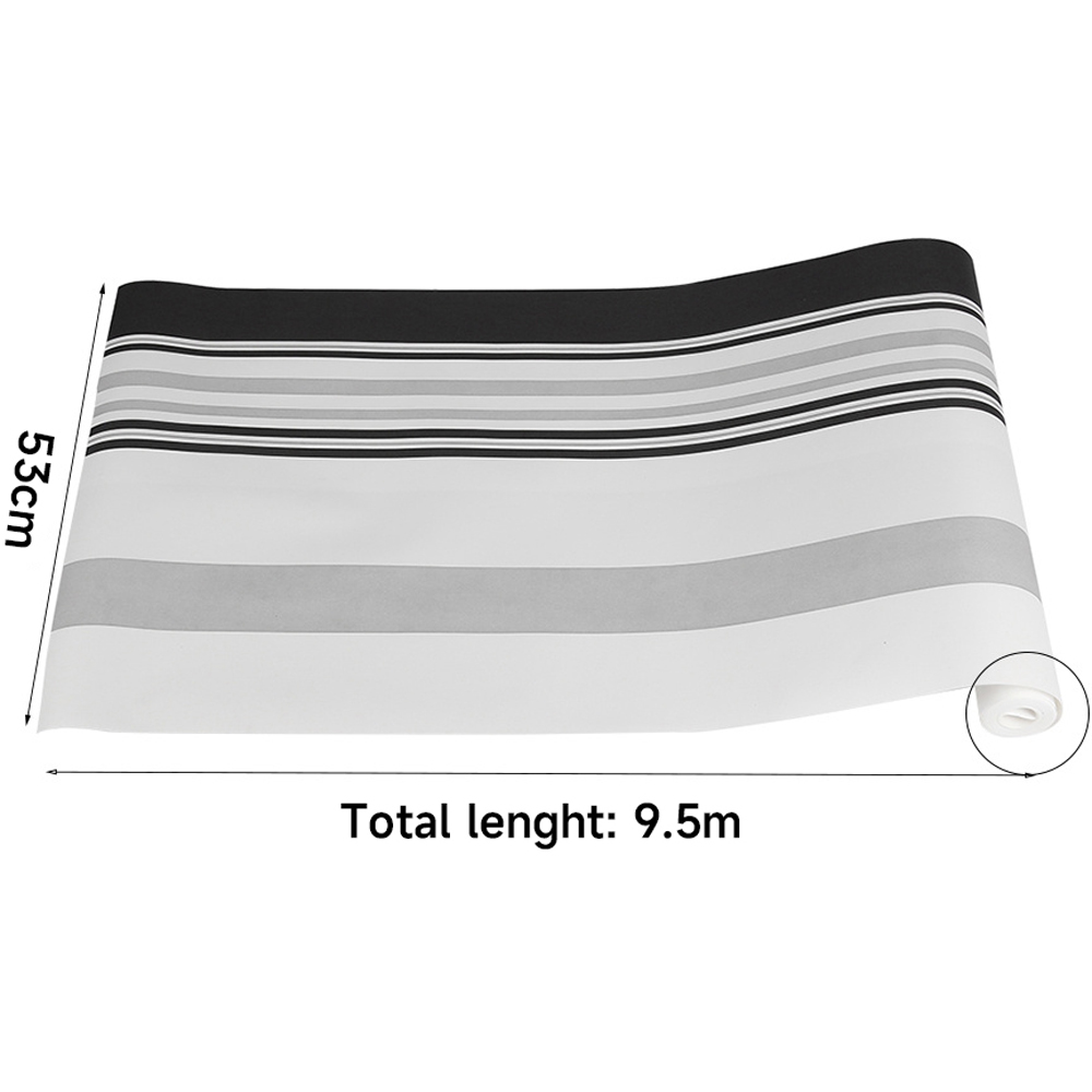 Living and Home Striped Grey and Black Non-Woven Wallpaper Image 9
