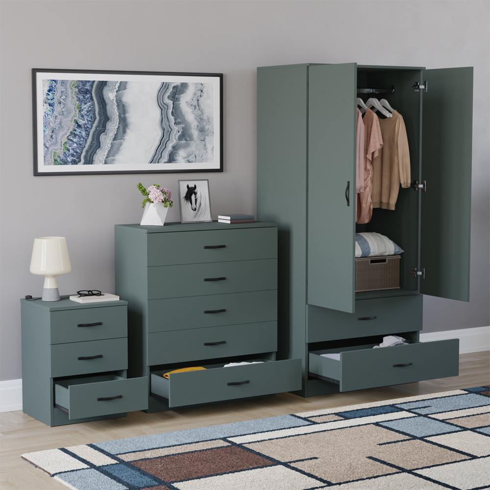 VIDA DESIGNS Riano Green 3 Piece Bedroom Furniture Set Image 5