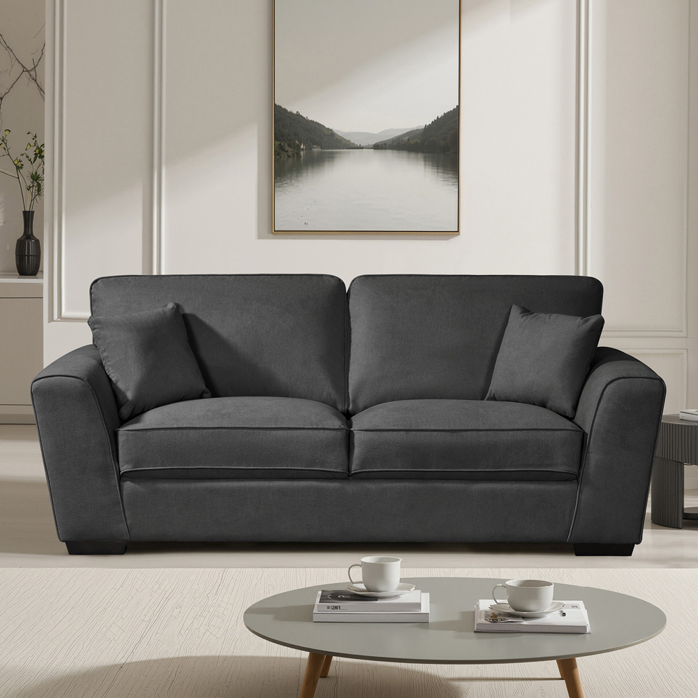 Artemis Home Arlington 3 Seater Charcoal Grey Fabric Sofa Image 3